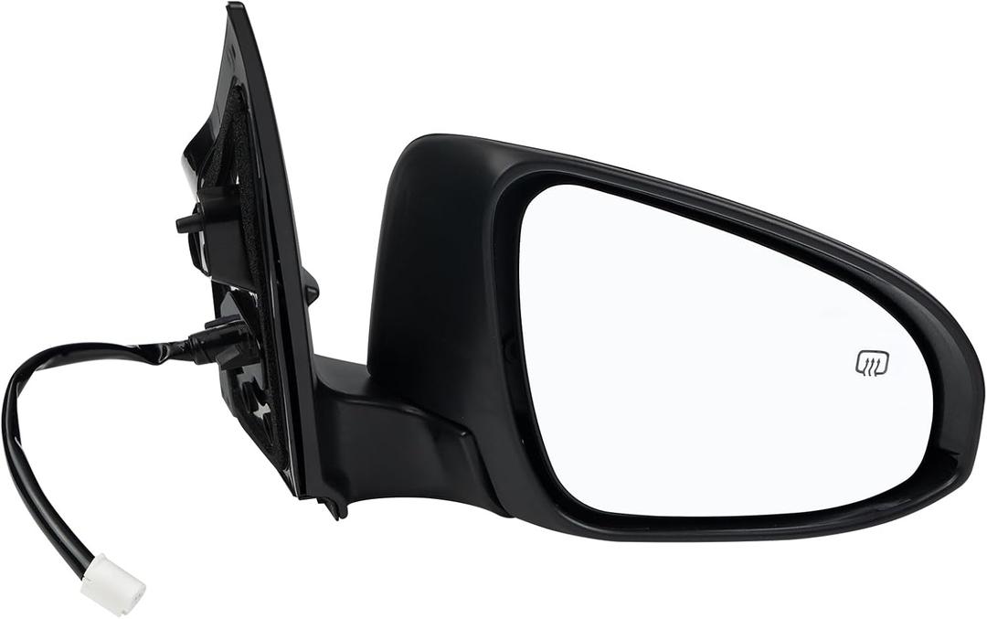 Passenger Side Mirror Assembly Compatible with Toyota Corolla 2014-2019 Heated Power Adjustable Glass Replace 8791002F90, 8791002F91, TO1321294, 8791002947 Black (5Pin Right)