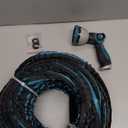 Non-Expanding Garden Hose 50FT  Flexible, Burst-Resistant, Anti-Kink, Lightweight & Durable for Outdoor Use(Black+Blue,100FT)