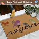 Yinhua Colorful Birds Coir Doormat, Low Pile Welcome Mats with Non-Slip Rubber Backing, Natural Front Door Mat Coconut Fiber Surface, Heavy Duty Door Mats for Entryway Porch 24"x36"