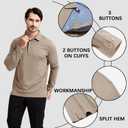 Men's Business Long and Short Sleeve Polo Shirts Mercerized Cotton Blend Casual Stylish Collared Shirts (XL)