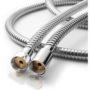 OFFO Shower Hose, 48 Inch Bidet Hose High Pressure Explosion Proof Toilet Hose for Bidet Sprayer Stainless Steel Electroplating Handheld Shower Hose Flex Hoses with Woven Inner Tube, Chrome