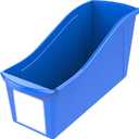 Storex Large Book Bin, 14 x 5 x 7, Case of 6, Blue (71115U06C)