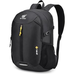SKYSPER Packable Hiking Backpack - 20L Travel Backpacks for Women Men Foldable Daypack Lightweight Nylon Small Bag (Black)