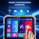 15.6" Full HD Touch Screen Karaoke Machine for Adults | Karaoke System, Lyrics Display, WiFi YouTube Video Playback, 2 Wireless Mics, Portable Bluetooth Speaker for Outdoor Party