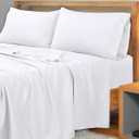 Royale Linens 300 Thread Count 100% Long Staple Combed Cotton Flat Sheet - Super Soft - Top Sheets - Queen Flat Sheet Sold Separately - Breathable, Cool & Crisp Percale Sheets Only (Queen, White)