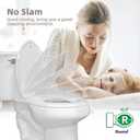 Toilet seat with toddler seat built in, Potty training toilet seat, Fits both adult and child, Slow-Close, Toddler toilet seat attachment, ROUND, Heavy Duty, White(16.5)