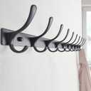 SKOLOO Coat Rack Wall Mounted - 10 Hooks, Heavy Duty, Stainless Steel, Metal Wall Hangers, Sturdy Coat Hooks for Hanging Coats, Jacket, Clothes, Hat, Black