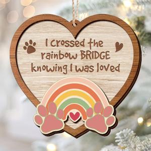 TEEZWONDER Pet Memorial Christmas Ornament - Wooden Christmas Ornaments 2025 - Dog Memorial Gifts for Loss of Dog, Cat Remembrance Gifts, Pet Loss Sympathy Gift Ideas, Cat Dogs Memorial Ornament