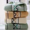 4 Pack Cotton Hand Towels,100% Cotton Face Towels, with Print Super Soft and Highly Absorbent for Bathroom (14 x 30 Inch)(Maoj-4P)