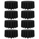 8 Packs Round Tablecloth 90 Inch Black Table Cloth for Circle Tables, Washable Polyester Fabric Tablecloths, Wrinkle Resistant Table Cloth Round Cover for Wedding Party Banquet Dining