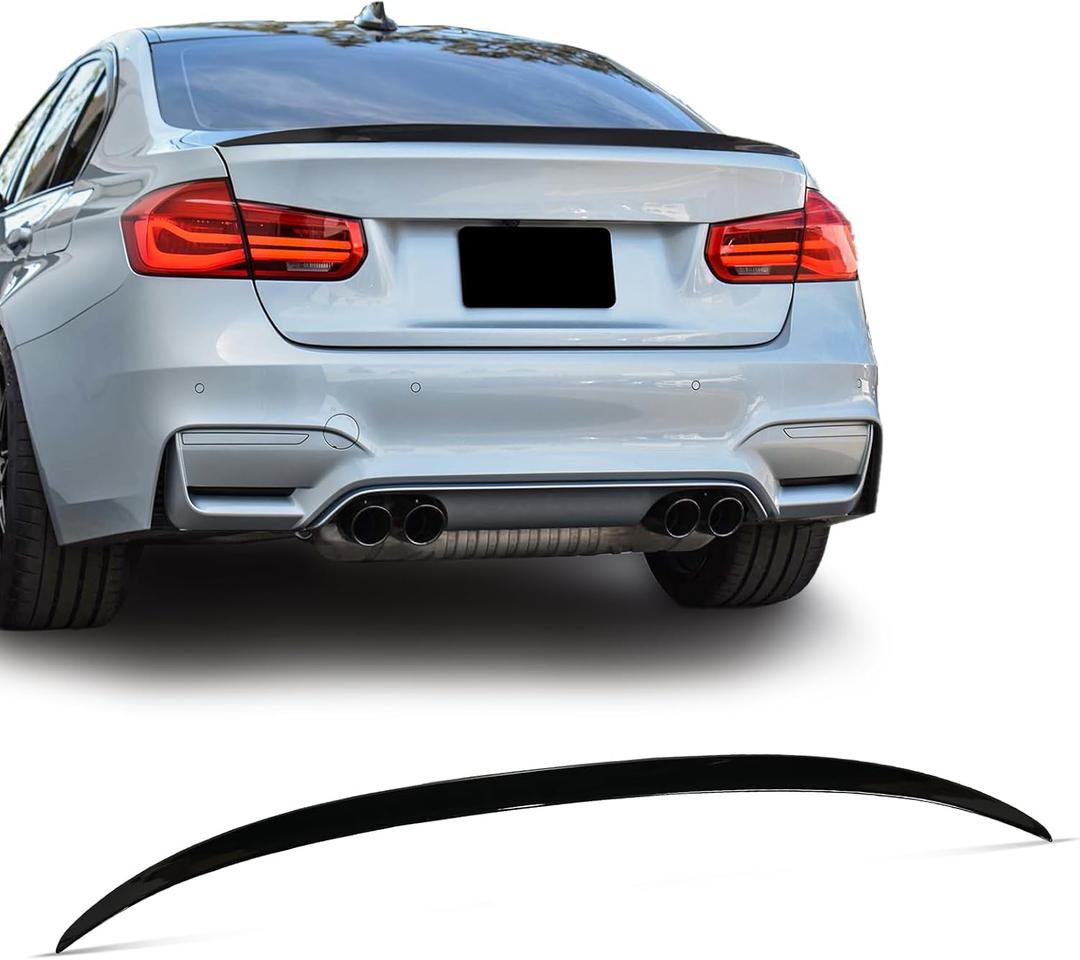 Spoiler Wing Rear Spoiler Compatible with BMW 3 Series F30 F80 M3 Sedan 330i 320i 328i 335i 340i 2013-2018 Trunk Tail Rear Trunk Lid,Glossy Black - M3 Style
