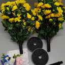 Artificial Flowers for Outdoors, Faux Outdoor Plants Fake Plants Topiary Balls Artificial Outdoor Set of 2 with Ground Spike for Home Front Porch Patio Garden Decor (Yellow)