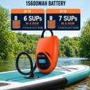 Tonsim Rechargeable Paddle Board Electric Pump, 20 PSI SUP Pump with 4 Preset Modes, Dual-Stage Inflation & Deflation, 12V DC Car Connector, Auto Shut-Off for Paddle Boards, Kayaks and Tents