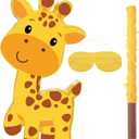 Aoriher Giraffe Piata Safari Piata with Blindfold and Bat Giraffe Birthday Party Supplies Safari Jungle Zoo Animal Party Favors for Birthday Supplies, 16 x 11.3 x 3.2 Inch