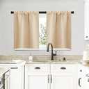 NICETOWN Blackout Room Darkening Curtains - Home Decoration Light & Noise Reducing Thermal Insulated Window Draperies with Rod Pocket Top (Biscotti Beige, Set of 2, 29 inches Wide x 20 inches Long)