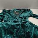 R.Vivimos Womens Velvet V Neck Wrap Dress Fall Winter Long Sleeve Waist Ruched Elastic Elegant Midi Dress (Medium)