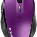 TECKNET Bluetooth Mouse, 4800 DPI Wireless Mouse, 2-Year Battery 6 Adjustable DPI, 6 Buttons Compatible with Laptop/Windows/Computer - Purple