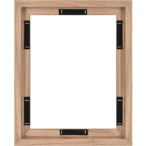 MCS Canvas Float Frames 11x14 Frame, Walnut Woodgrain for Finished Canvases, Vertical & Horizontal Wall Hanging Large with Adhesive for Canvas Paintings (1-Pack), 11x14 without Mat