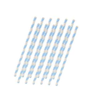 Perfect Stix wrapped 10.25 blue and white paper milkshake straws pack of 150 count