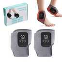 2Pcs Ankle Massager for Pain Relief, Ankle Heating Pads with Massage - 3 Levels Heat & Vibration Adjustable, Auto Shut-Off, Cord-Free Use for Daily Used