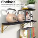 BAYKA Floating Shelves for Bedroom Decor, Wall Shelves for Storage, Wall Mounted Rustic Wood Floating Shelf for Books,Corner Shelf for Bathroom,Kitchen,Living Room(Black and GoldSet of 4)