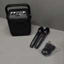 Karaoke Machine, Portable Bluetooth Speaker with 2 Wireless Microphones for Adults & Kids with Lights, Karaoke Microphone with PA System Supports USB/TF/FM/AUX for Home Party Home System Packages (Black)