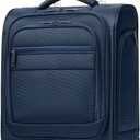 Coolife Underseat Carry On Luggage Suitcase Softside Lightweight Rolling Travel Bag Spinner Suitcase Compact Upright 4 Dual Wheel Bag (navy)