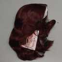 AISI HAIR 14 Inch Wine Red Wigs for Women - Shoulder Length Wave Wig with Pre-Cut Lace Hairline, Middle Part Natural Wavy Bob Synthetic Heat Resistant Fiber for Daily and Party