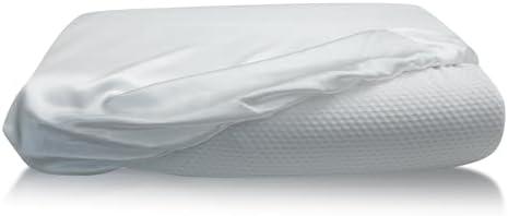 Silk Pillow Cases 100% Mulberry Silk – Soft, Breathable & Washable, Stretchable Design, Odor-Resistant, Gentle on Sensitive Skin, Comfortable Year-Round, Great for Travel & Home White