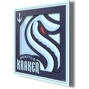 YouTheFan NHL Officially-Licensed 3D Logo Series Wall Art - Made of Multiple Layers - Ready to Hang on wall - Bold Design, Perfect Fan Gift