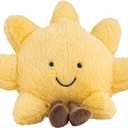 Cute Sun Plush Toy, Smiling Fun Filled Sun Pillow, 12" Yellow Sunshine Stuffed Animal, Sunshine Animal Pillow Soft Plush Toy for Children's Birthday Gift