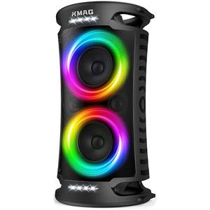 Large Bluetooth Speaker, 260W Peak Powerful Loud Sound with Deep Bass, 15Hr Playtime, Fast Charge, TWS, Cool Lights, Portable Outdoor Speaker Wireless for Party, Camping, Beach, Backyard, Home, Work