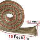 Heat Shield Sleeve Fuel Line Heat Shield Auto Hose Spark Plug Wire heat Shield Protectors Boots Roll 2500 Degree for Car&Auto Wire Loom Brake Cable (1/2" IDX10', Titanium)