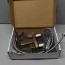 Cobbe Waterfall Bathroom Faucets 3 Hole, Brushed Gold Bathroom Sink Faucet Square 4 Inch Centerset with Pop-Up Drain, 2 Handle and 2 Supply Hoses, Lead-Free Stainless Steel for Vanity Sink Rv