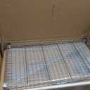 Leteuke Rolling Kitchen Carts with Wheels, 34" L x 17.5" W, 3-Tier Heavy Duty Utility Cart with Wood Tabletop, NSF Commercial Metal Serving Cart with Handle and Shelf Liner for Kitchen, Chrome