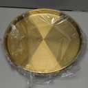 Thenshop 3 Pcs Gold Serving Tray, Stainless Steel Round Decorative Vanity Plates, Jewelry Makeup Organizer, Reusable Food Display Dish for Gift, Wedding, Christmas, Bathroom, Coffee Table (12 Inch)