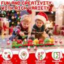 Christmas Train Set for Toddlers 2-4: Electric Toy Train with Light & Music, Toddler Toys for 1 2 3 Year Old Boy Girl, 6 Santa Finger Puppets, Track for Around Tree, Stacking Barns