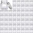 Nuogo 100 Pack 1.5oz Mini Hexagon Glass Jars Bulk for Wedding Small Honey Jars with Lids for Spice Canning Mason Gifts Candy Honey Wedding Party Favors DIY Crafts(Silver)