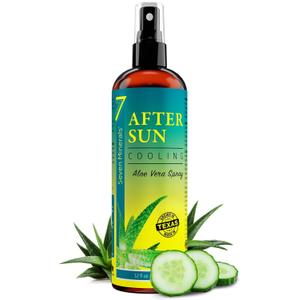 Seven Minerals NEW Cooling After Sun Spray with Aloe Vera - For Skin & Face with Instant Sunburn Relief. Unlike Regular Aftersun Lotion With Cucumber & Vitamin E (12 Fl Oz)
