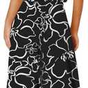 ROYLAMP Women's Summer 2 Piece Outfits Round Neck Crop Basic Top Cropped Wide Leg Pants Set Jumpsuits Black Floral M