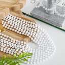 EOBOH Beaded Necklace, 100PCS White Mardi Gras Beads Stuff Party Favors, 33" Holiday Toy Costume Bulk, Festival Parade Throw Accessories for Wedding Birthday Celebrations Decoration