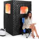 Upgraded Version Portable Sauna for Home Full Body Personal Sauna Steam Sauna Tent at Home Spa with 2.6L 1000W Steam Generator, 90 Minute Timer, Foldable Chair, Remote Control, Sauna Box(Black)