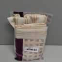 jinchan Taupe Striped Linen Kitchen Curtains 24 Inch Cafe Tier Curtains Balanced Stripe Farmhouse Small Drapes for Bathroom Laundry Over Sink Half Window Light Filtering 2 Panels Tan on Linen