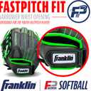 Franklin Sports Fastpitch Softball Gloves - Windmill Adult + Youth Fielding Gloves - 11" or 12" - Pink + Green (Green)
