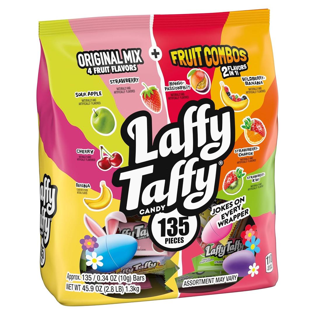 Laffy Taffy Easter Variety Candy Mix, Individually Wrapped Bars, 45.9oz (135 Count)