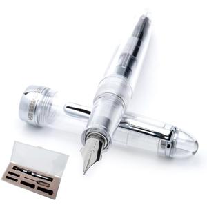 Monteverde MONZA FOUNTAIN PEN (WITH INK VIALS), CRYSTAL CLEAR; BROAD NIB