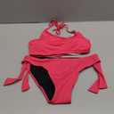 Beautikini Period Swimwear for Teens Two Piece Menstrual Leakproof Swimsuit Halter Bikini Set Bathing Suits for Girls Women (Small, Raspberry Sorbet)