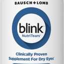 Blink NutriTears Clinically Proven Supplement for Dry Eyes, Eye Care with Lutein & Zeaxanthin and Vitamin D to Hydrate Eyes from Within for Long-Lasting Relief, 50 Softgels