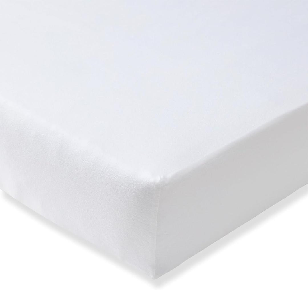 Burt's Bees Baby Essential Organic Cotton Fitted Crib Sheet, Breathable for Boy Girl Standard Crib & Toddler Mattresses (1-Pack, Cloud White)