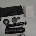 Zoom Lens for iPhone Android, 4K 10-300x40mm Compact Monocular Telescope Mini for Stargazing Space Lover Night Vision Bird Watching Hunting, Super Zoom Monoscope (Smartphone Holder&Tripod Included)